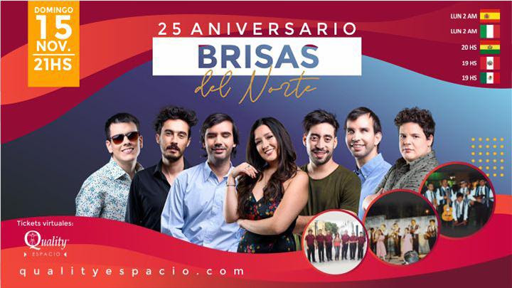 Brisas del Norte presenta “25 aniversario”, streaming show