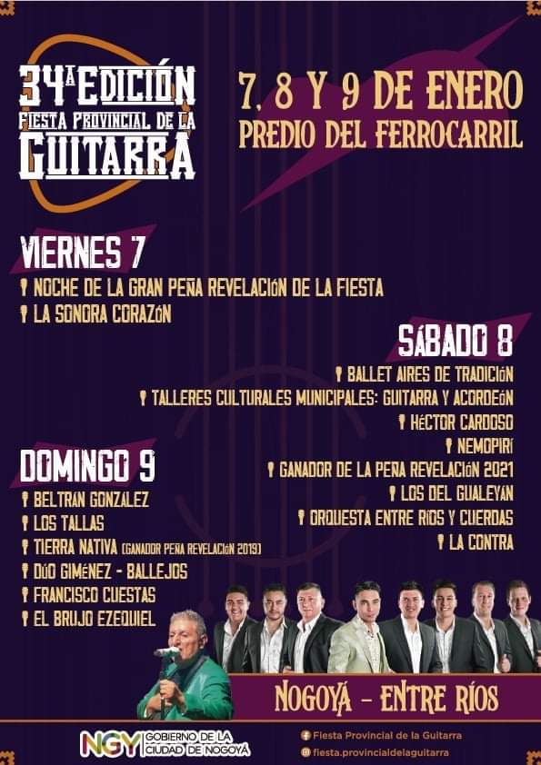 Nogoyá invita a vivir la 34° Edición Provincial Fiesta de la Guitarra